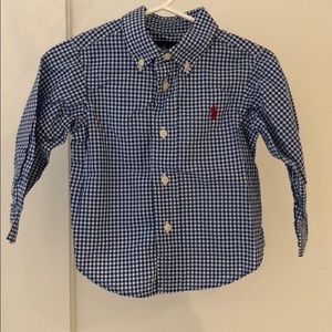 Ralph Lauren Baby Blue Check Dress Shirt 12M